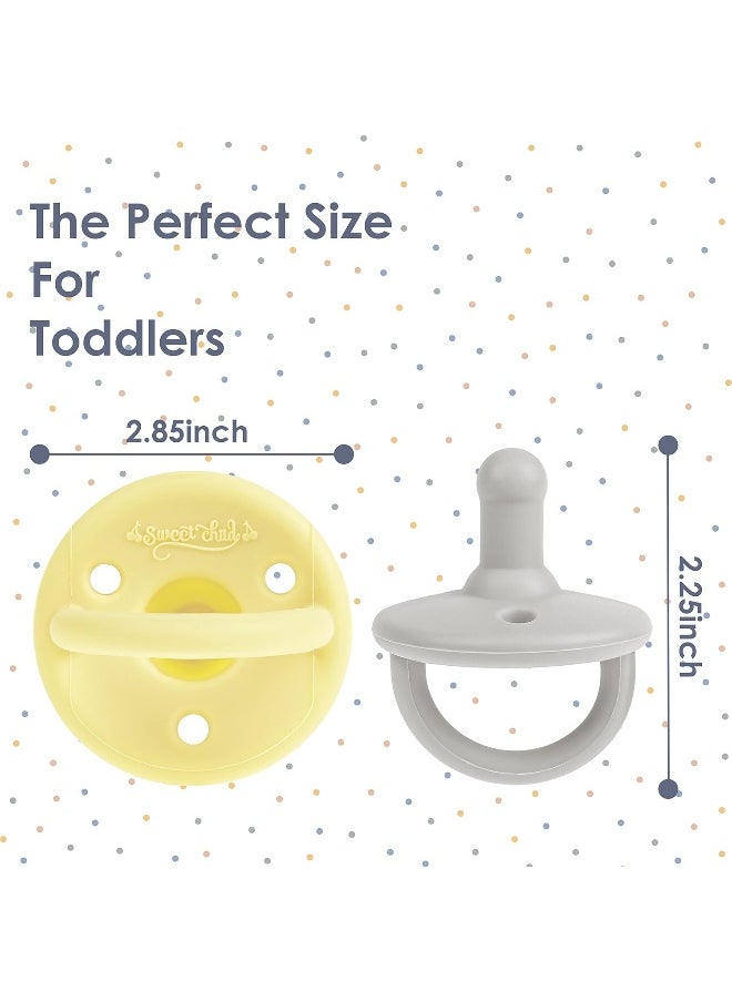 Sweet Child Pacifiers 0-18 Months, Set of 6 Ultra-Light Silicone Binkies with Collapsible Handle & 3 Air Holes for Added Safety, Best Newborn Pacifiers for Baby Boys Or Girls