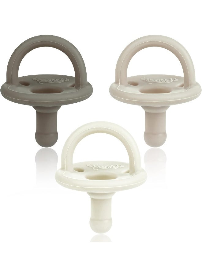 Sweet Child Pacifiers 0-18 Months, Set of 6 Ultra-Light Silicone Binkies with Collapsible Handle & 3 Air Holes for Added Safety, Best Newborn Pacifiers for Baby Boys Or Girls