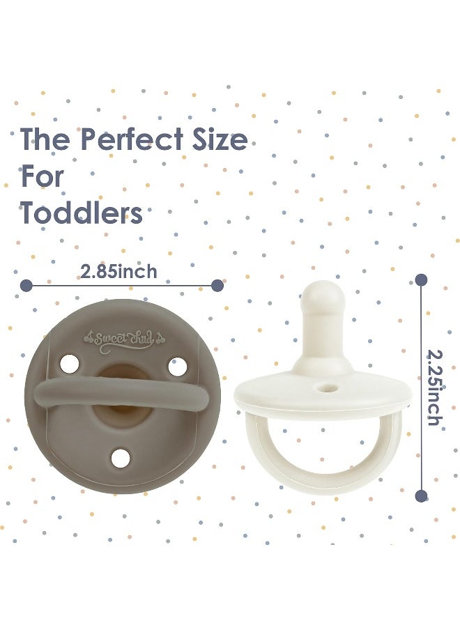 Sweet Child Pacifiers 0-18 Months, Set of 6 Ultra-Light Silicone Binkies with Collapsible Handle & 3 Air Holes for Added Safety, Best Newborn Pacifiers for Baby Boys Or Girls