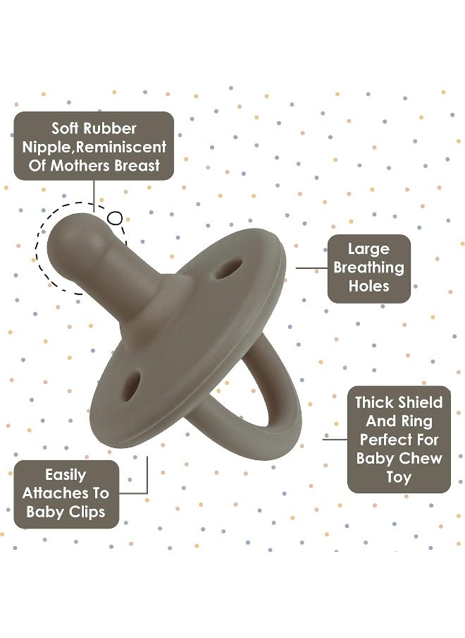 Sweet Child Pacifiers 0-18 Months, Set of 6 Ultra-Light Silicone Binkies with Collapsible Handle & 3 Air Holes for Added Safety, Best Newborn Pacifiers for Baby Boys Or Girls