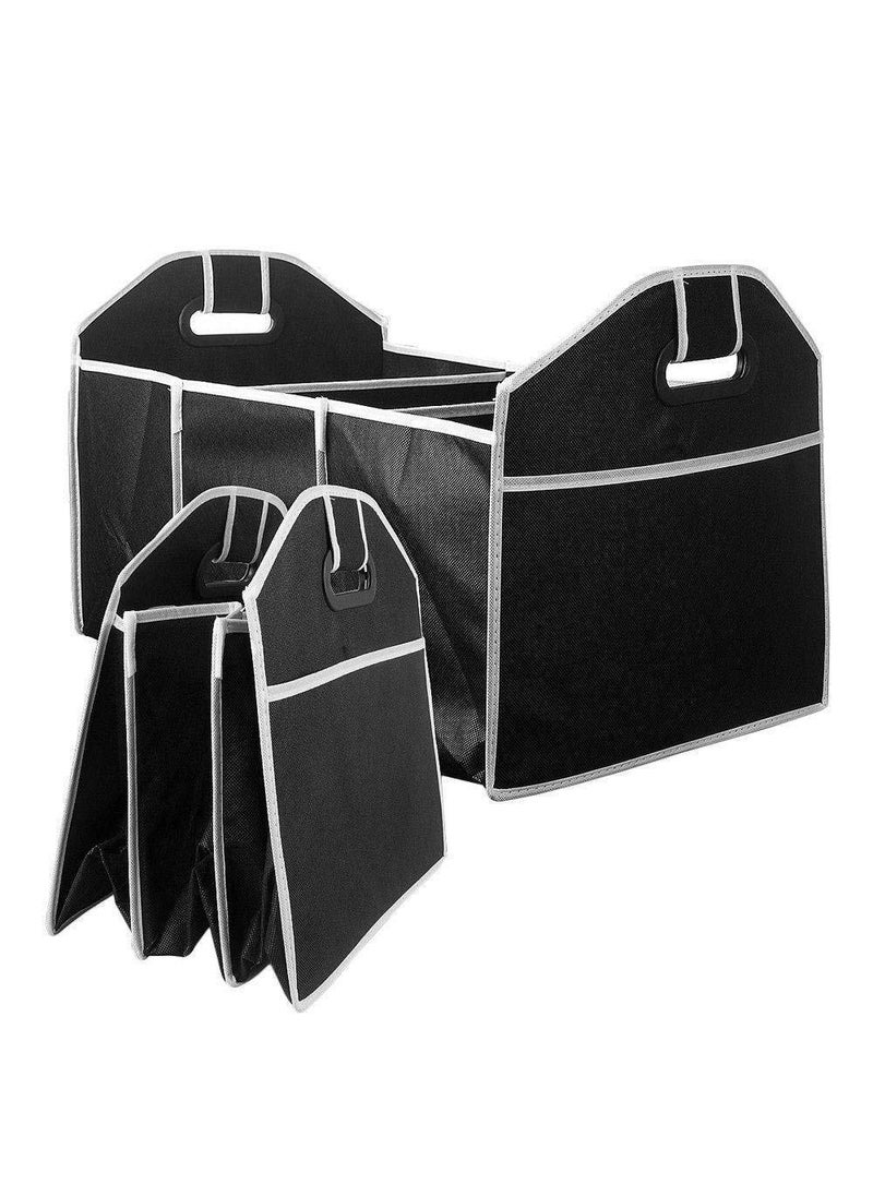 granthraj polyester car van trunk cargo picnic trip organizer water bottle holder storage folding box Multi color
