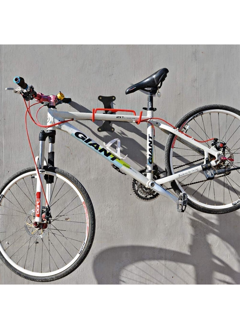 Linist Bicycle Bracket Wall Mounts Folding Rack Storage Dual Hooks Bicycle Wall Mount Stand Hanger Horizontal Hanging MetalStone