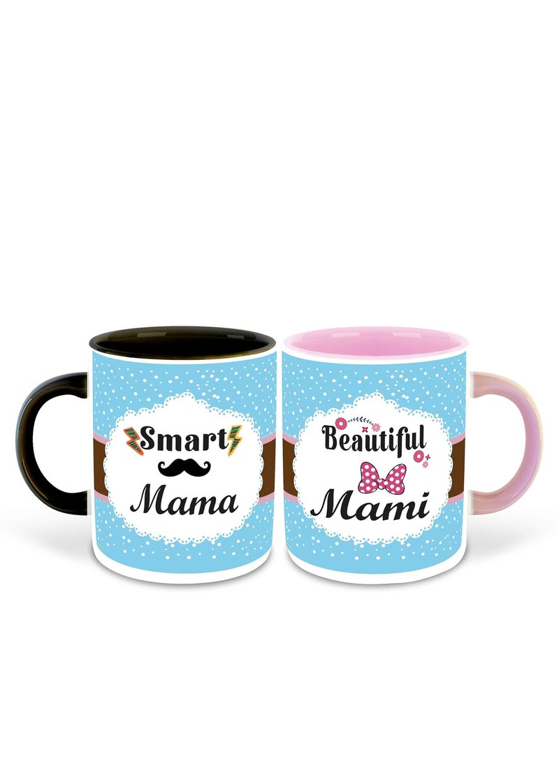 DecorVecor Mama and Mami Set of 2 Coffee Mug Couple Quotes Gift Mug Set Mama and Mami 1