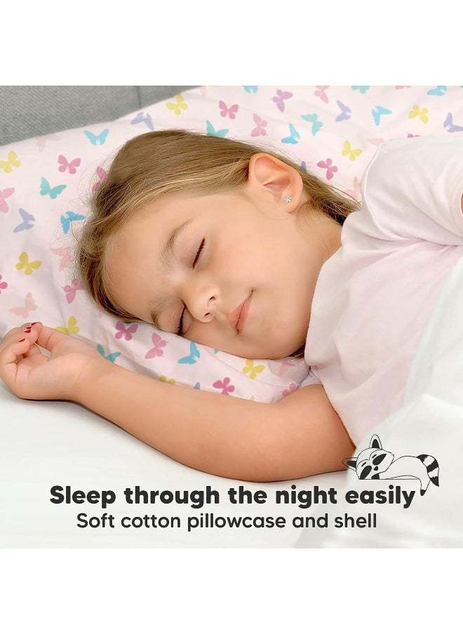 KeaBabies Toddler Pillow with Pillowcase - My Little Dreamy Pillow - Organic Cotton Toddler Pillows for Sleeping, Kids Pillow, Travel Pillows for Sleeping, Mini Pillow, Toddler Bed Pillows (Flutter)