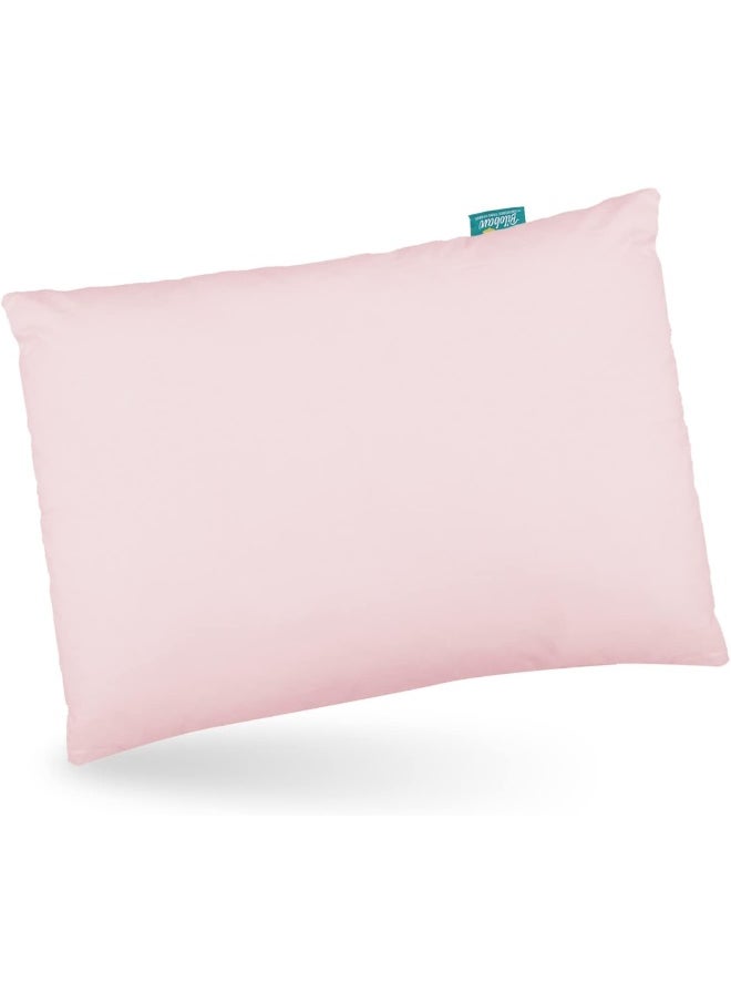 Biloban Toddler Pillow 2 Pack with Pillowcase (13 x 18), Cotton Kid Pillow for Sleeping, Machine Washable Soft Travel Pillow, Toddler Use Only, Age 2 to 5 (Gray & Pink)