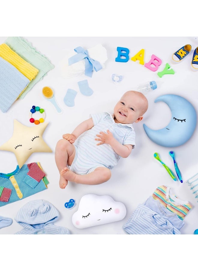 Chunful 3 Pcs Children Moon Star Cloud Cushion Soft Plush Cloud Shaped Pillow Stuffed Stars and Moon Nursery Decor Home Decor for Bedroom Crib Party Supplies