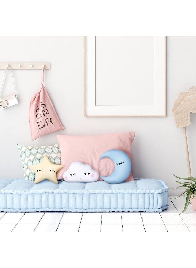 Chunful 3 Pcs Children Moon Star Cloud Cushion Soft Plush Cloud Shaped Pillow Stuffed Stars and Moon Nursery Decor Home Decor for Bedroom Crib Party Supplies