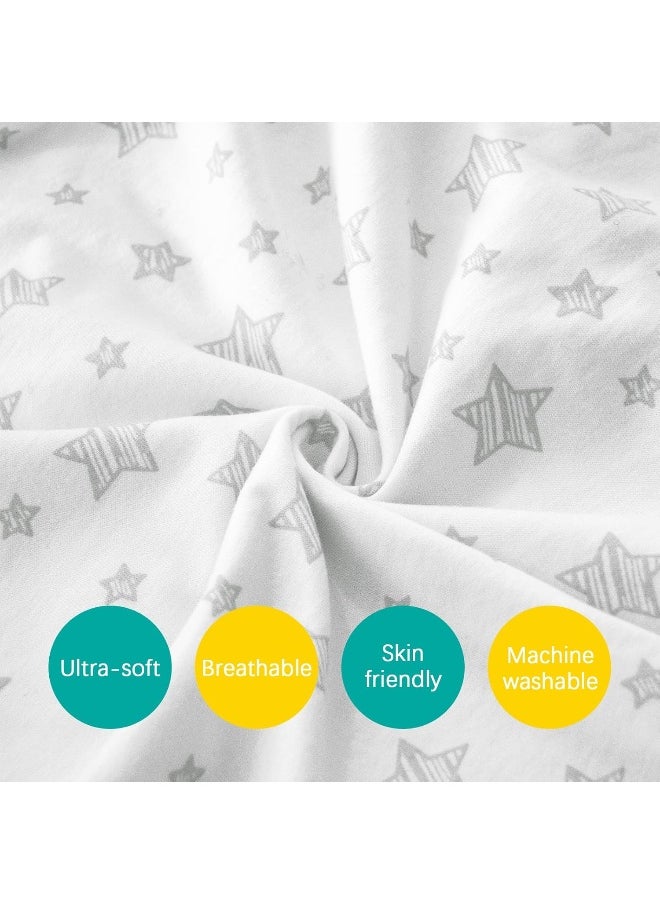 Biloban 2 Pack Small Pillow with Pillowcase (13 x 18), Child Pillow for Sleeping, Machine Washable Soft Travel Pillow, Gray Star