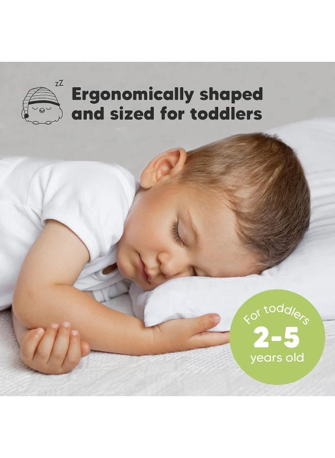 KeaBabies Toddler Pillow with Pillowcase 13X18 Soft Organic Cotton Baby Pillows for Sleeping Washable and Hypoallergenic Toddlers, Kids, Infant Perfect for Travel, Toddler Cot, Bed Set (Soft White)
