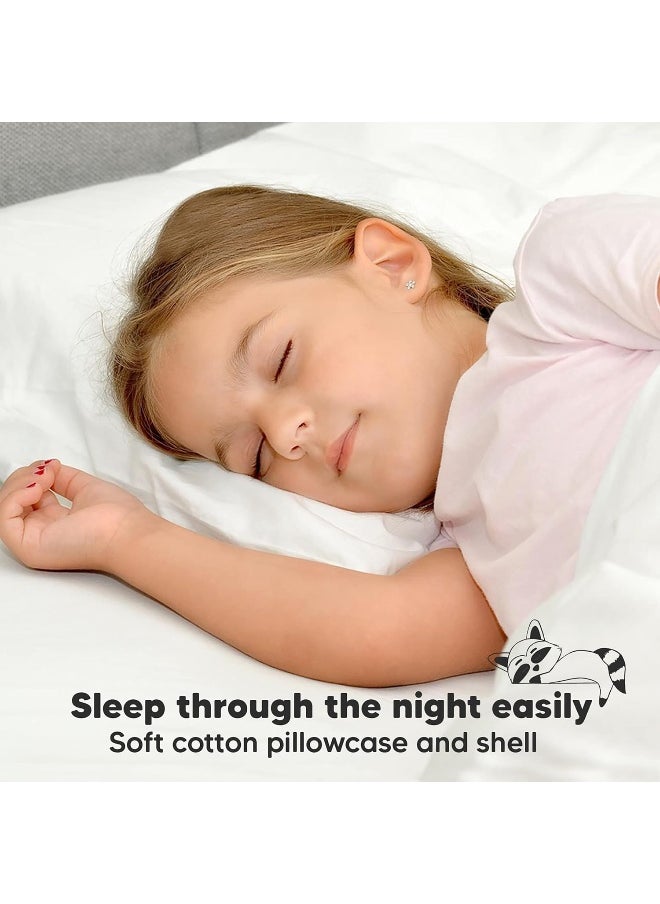KeaBabies Toddler Pillow with Pillowcase 13X18 Soft Organic Cotton Baby Pillows for Sleeping Washable and Hypoallergenic Toddlers, Kids, Infant Perfect for Travel, Toddler Cot, Bed Set (Soft White)