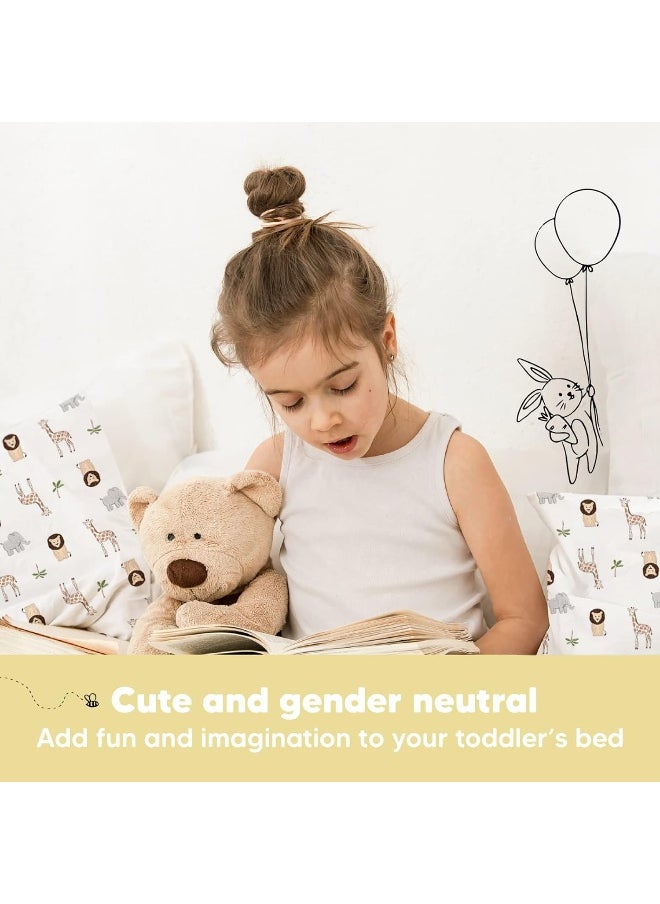 KeaBabies Toddler Pillow With Pillowcase - My Little Dreamy Organic Cotton Pillow for Sleeping, Kids, Travel - Mini Bed Pillow (The Wild)