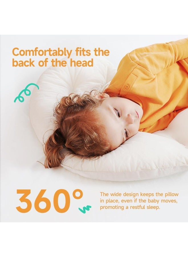 Choc chick Curve Long Toddler Kids Body Pillow for Sleeping, 34x27 inches Moon Shape Soft Child Hug Sleep Pillow, 100% Organic Cotton Pillowcase, Washable Breathable Crib Toddler Pillows