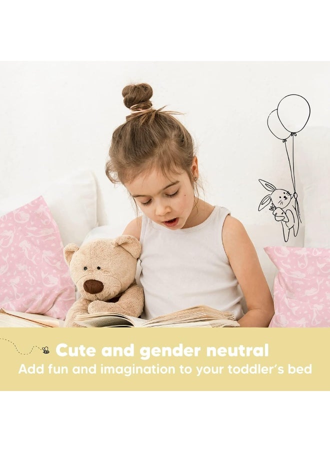Toddler Pillow with Pillowcase - 13x18 My Little Dreamy Pillow - Organic Cotton Toddler Pillows for Sleeping, Kids Pillow, Travel Pillows for Sleeping, Mini Pillow, Toddler Bed Pillows (Mermaid)
