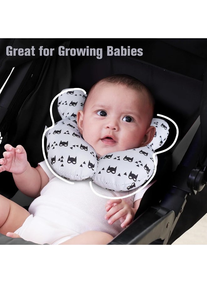 KAKIBLIN Baby Travel Pillow for Head and Neck, Upgraded Baby Support Pillow, Baby Neck Pillows for Car Seat, Pushchair, Travel, Grey