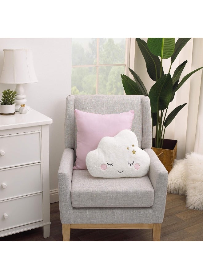 Little Love by Bunny Shaped Pillow, White, Pink 19 x 14