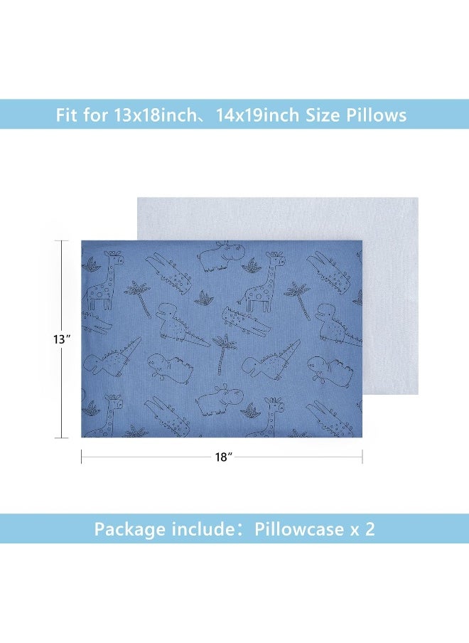 TILLYOU Organic Cotton Toddler Pillowcases - 2 Pack Super Soft Baby Kids Travel Pillow Cases Envelope Closure for Boys Girls