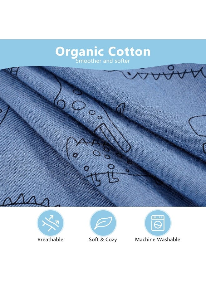 TILLYOU Organic Cotton Toddler Pillowcases - 2 Pack Super Soft Baby Kids Travel Pillow Cases Envelope Closure for Boys Girls