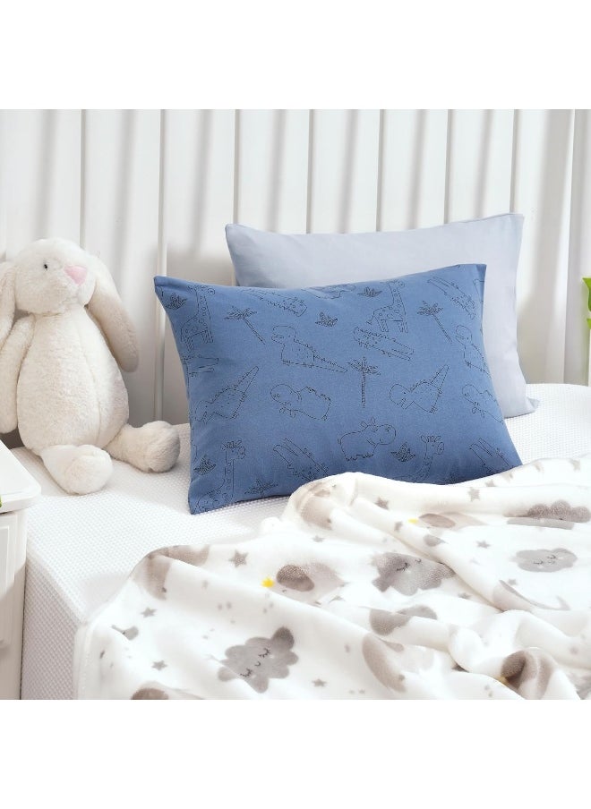 TILLYOU Organic Cotton Toddler Pillowcases - 2 Pack Super Soft Baby Kids Travel Pillow Cases Envelope Closure for Boys Girls