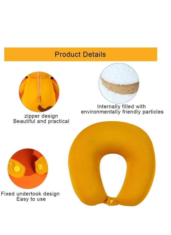 Travel Pillow Kid, 2-in-1 Travel Pillow for Kids, Neck, Soft and Adorable Bear Animals Plushie That Converts into a U-Shaped Neck Pillow for Ultimate Comfort During Airplane, Car, Train, Bus Trip