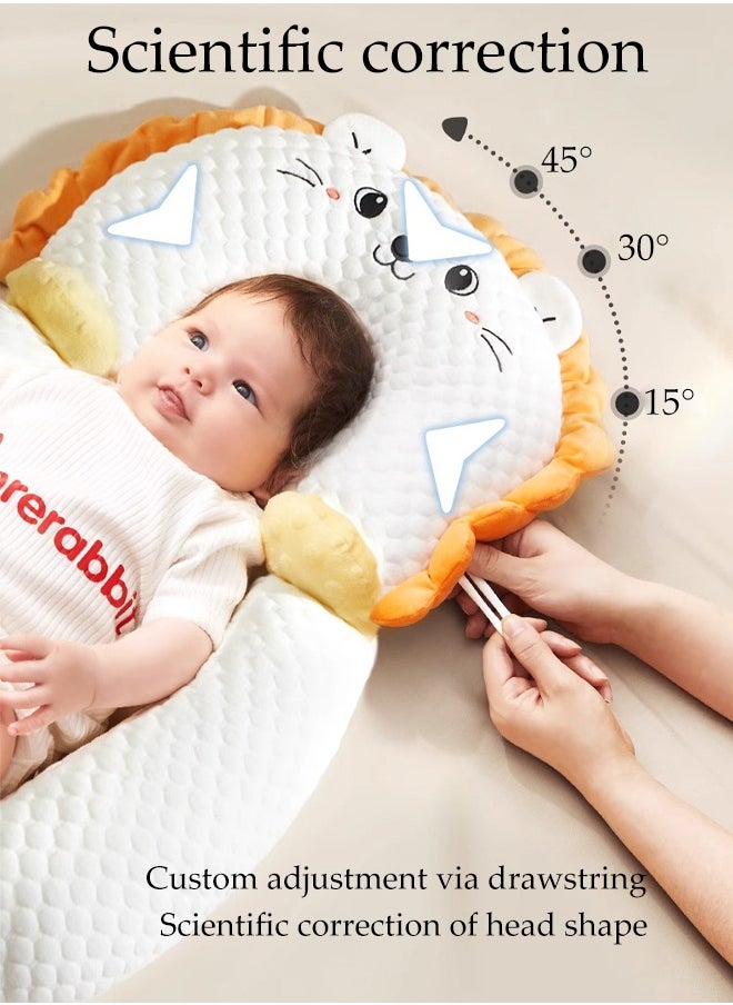 Family Nursing Pillow, Baby Head Shaping Pillow, Anti-Spit-Up Ramp Pillow With Safety Fence, Anti-Roll Baby Pillow, Height-Adjustable Anti-Breastfeeding Nursing Pillow, Anti-Reflux, Anti-Choking And Anti-Spilling Milk, 2 In 1 Crib Wedge Pillow And Non-Slip Foot Pad For 0-6 Months Boys And Girls, Summer Breathable Shaping Pillow For Soothing Sleep