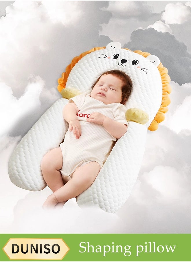 Family Nursing Pillow, Baby Head Shaping Pillow, Anti-Spit-Up Ramp Pillow With Safety Fence, Anti-Roll Baby Pillow, Height-Adjustable Anti-Breastfeeding Nursing Pillow, Anti-Reflux, Anti-Choking And Anti-Spilling Milk, 2 In 1 Crib Wedge Pillow And Non-Slip Foot Pad For 0-6 Months Boys And Girls, Summer Breathable Shaping Pillow For Soothing Sleep
