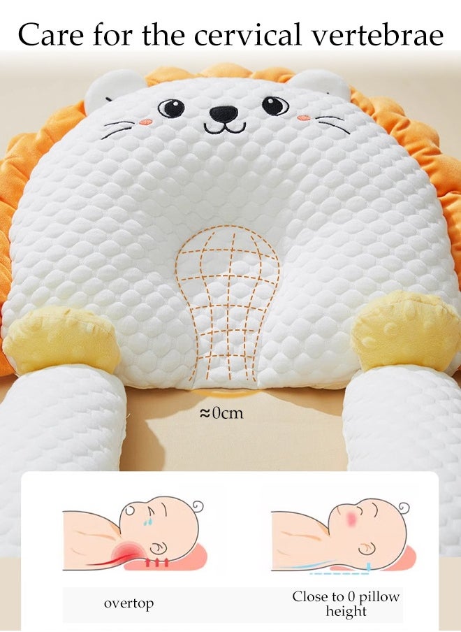 Family Nursing Pillow, Baby Head Shaping Pillow, Anti-Spit-Up Ramp Pillow With Safety Fence, Anti-Roll Baby Pillow, Height-Adjustable Anti-Breastfeeding Nursing Pillow, Anti-Reflux, Anti-Choking And Anti-Spilling Milk, 2 In 1 Crib Wedge Pillow And Non-Slip Foot Pad For 0-6 Months Boys And Girls, Summer Breathable Shaping Pillow For Soothing Sleep