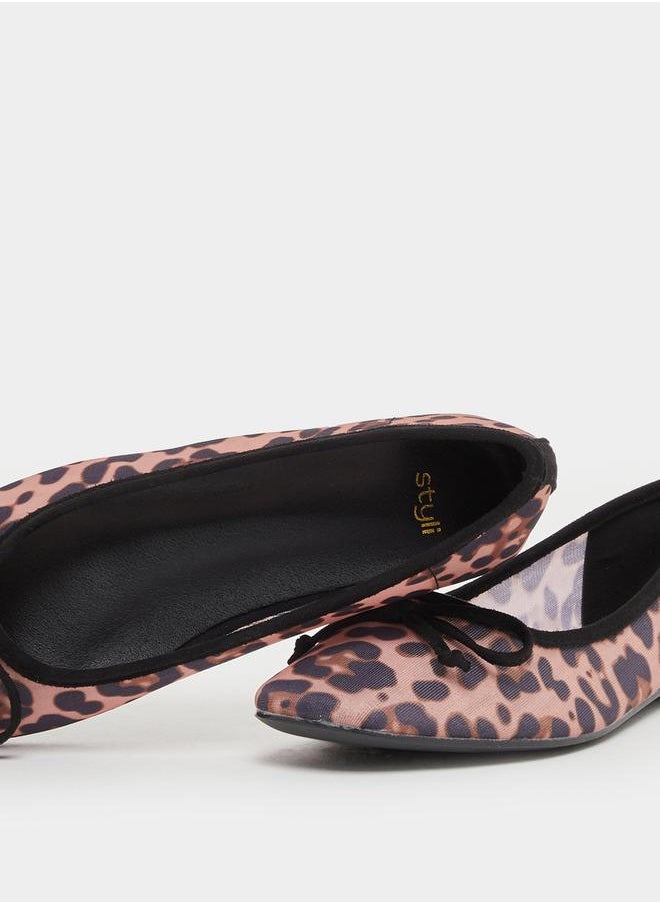 Animal Print Pointed Toe Ballerina