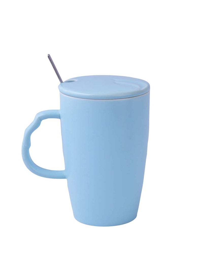 A Vintage Affair HOME DECOR Ceramic Coffee Cup White 500ml Large Tea Cup Mug Cappuccino Cup Glossy Sky Blue Microwave Safe