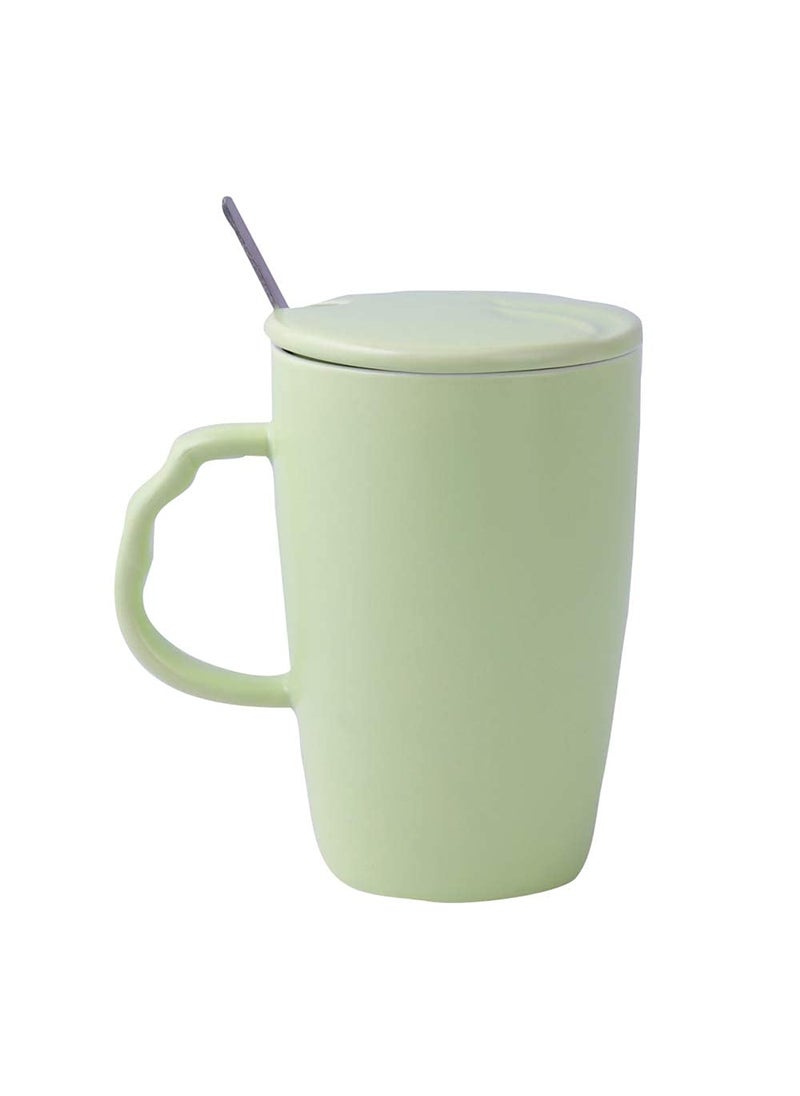 A Vintage Affair HOME DECOR Ceramic Coffee Cup White 500ml Large Tea Cup Mug Cappuccino Cup Glossy Microwave Safe Green Tall Coffee Tea Mug Cup