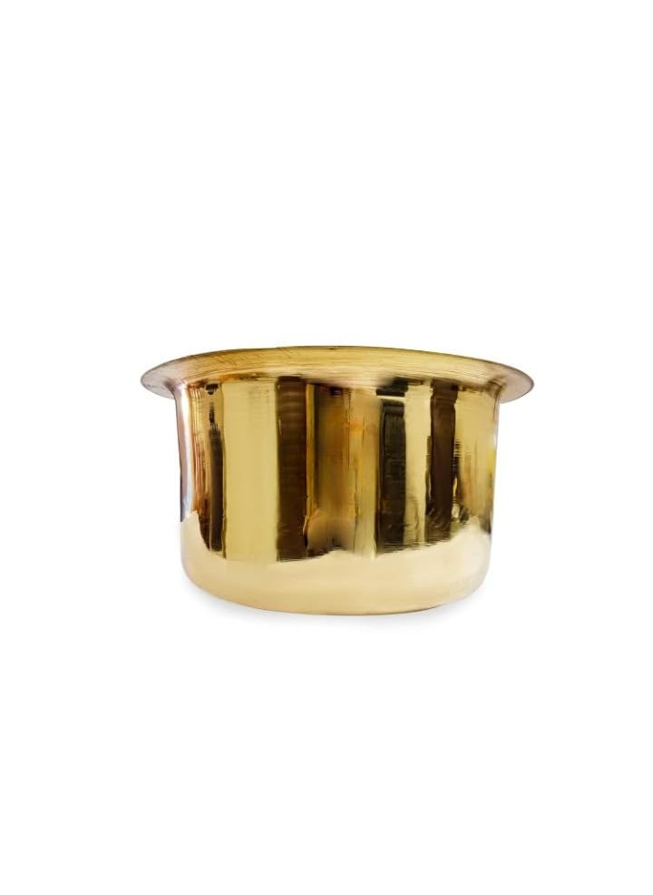 Diamond Steel BrassPital TopePatilaBhagonaHandi Cookware and Serveware Pital Patela Brass Vessel Pure Brass for Ayurvedic Health Benefits Pack of 1 1ltr
