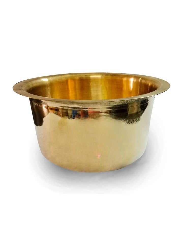 Diamond Steel BrassPital TopePatilaBhagonaHandi Cookware and Serveware Pital Patela Brass Vessel Pure Brass for Ayurvedic Health Benefits Pack of 1 1ltr