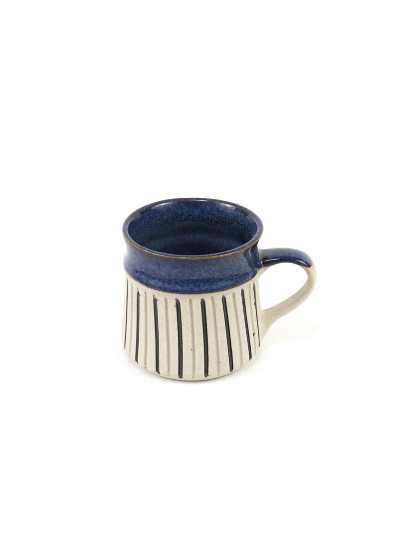 Green Route Multicolor Striped Coffee Tea Cup 300 ML Microwave Dishwasher Safe Ceramic Coffee Mug for Home Office Milk Chocolate Coffee Mug Perfect for Gift Set of 2 300 ML
