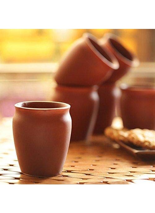 KHODIYAR Ceramic Kullad Tea Cup Coffee Cup Set of 6