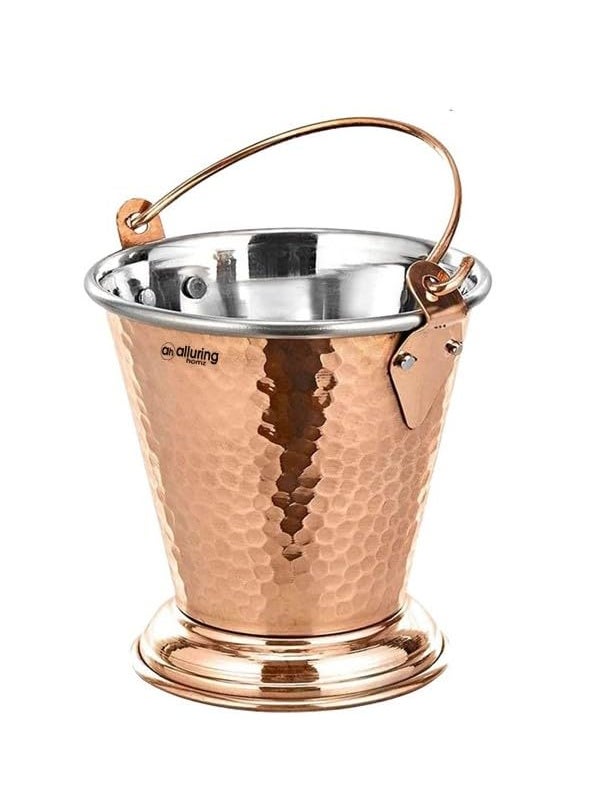 Alluring Homz Copper Steel BucketBalti Hammered Design for Serving DaalCurryRaita at Restaurant Hotel Home TablewareUsed in Serving Food12x12cm 500 ml 1 Piece
