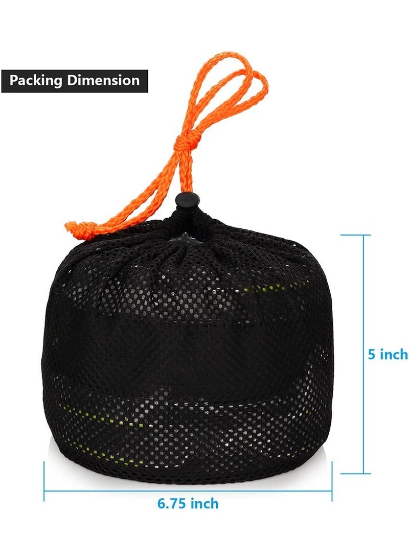 Linist Camping Cookware Set Camping Gear Campfire Utensils NonStick Cooking Equipment Lightweight Stackable Pot Pan Bowls with Storage Bag for Outdoor Hiking Orange