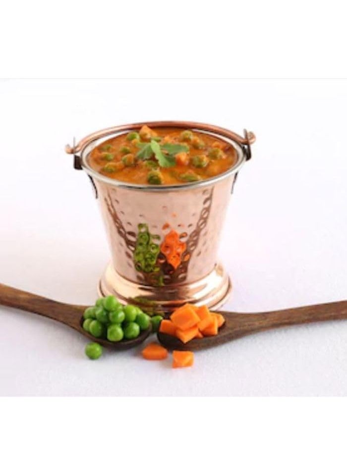 Alluring Homz Copper Steel BucketBalti Hammered Design Used for Serving DaalCurryRaita at Restaurant Hotel Kitchen TablewareUsed in Serving Food10x10cm400 ml 1Piece