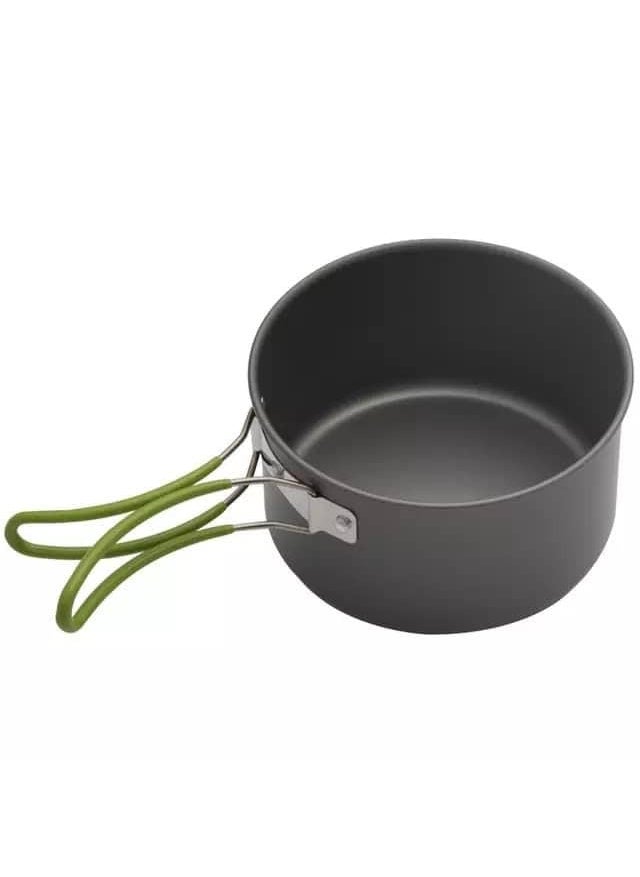 TrekEaze Camping Cookware Mess Kit Lightweight Hiking Cookware Set with Kettle and Mesh Bag Nonstick Aluminum Cooking Kit Outdoor Pot Pan Kettle Backpacking Mess Kit with Bowls