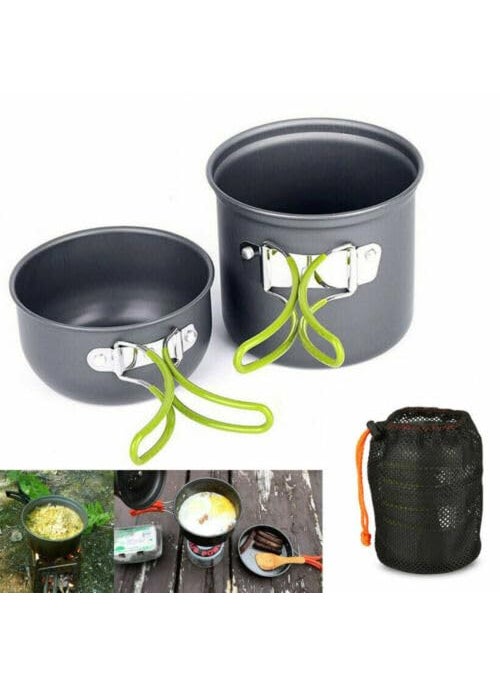 TrekEaze Camping Cookware Mess Kit Hiking Backpacking Picnic Cooking Bowl Non Stick Pot Camping Cooking Set