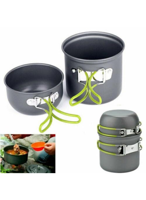 TrekEaze Camping Cookware Mess Kit Hiking Backpacking Picnic Cooking Bowl Non Stick Pot Camping Cooking Set