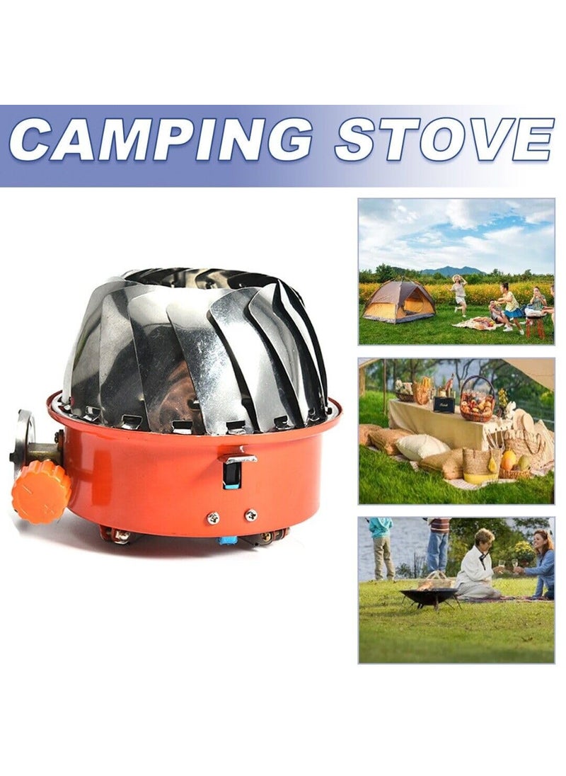 Ship Sai Traders Windproof Gas Stove Portable Outdoor Camping Mini Cooking Lotus Shape Burner Camping With 2 Pc Butane Can Picnic Folding Stove With Storage Bag Alloy Steel