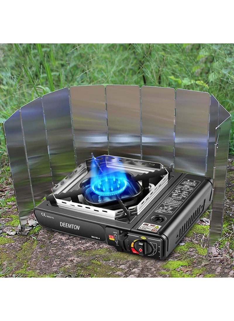 CLUEMART Foldable Camping Stove Windscreen Aluminum Camping Stove Near stop wind shield Camping wind shield for gas stoveLight weight for Backpack Camping10 Plates