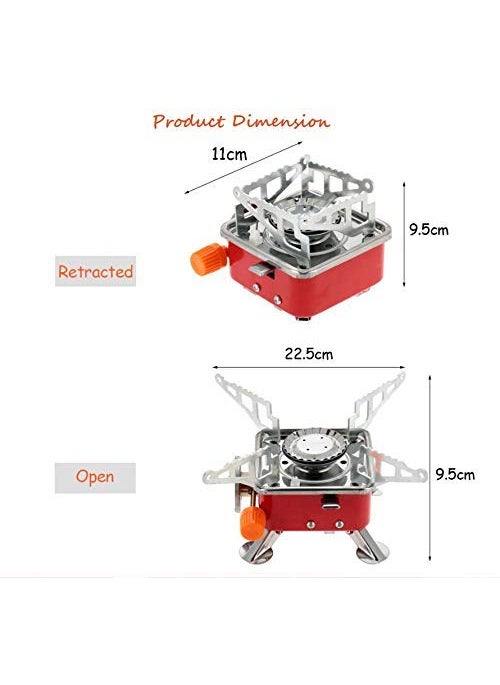 CLUEMART UltraLight Small Volume Folding Camping Butane Gas Stove Burner with Storage Bag