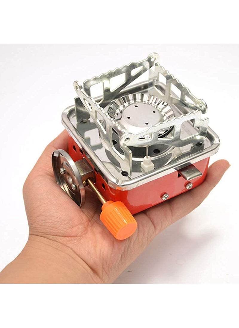 Saleplex Gas Stove Windproof Energy Saving Camping Stainless Steel Gas Stove Ultra Light Folding Furnace Outdoor Metal Camping Gas Stove Picnic Cooking Gas Burners Folding Stove With Storage Bag