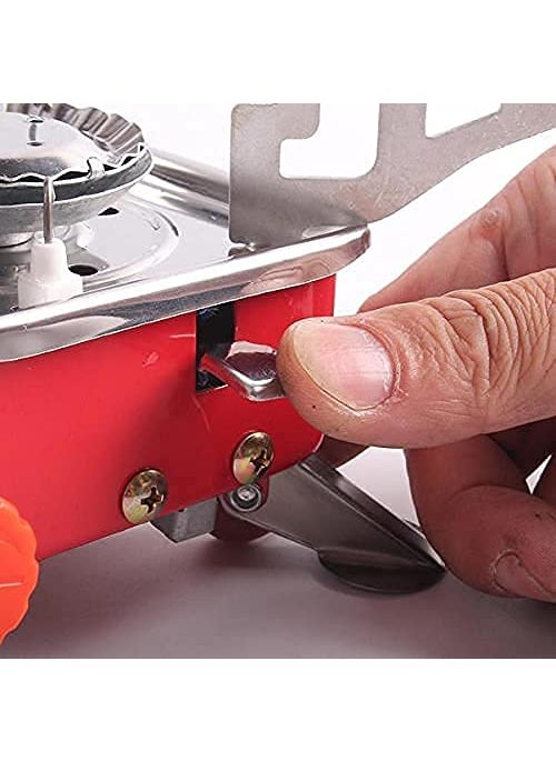 AASTIK Portable Picnic Camping Stainless Steel Gas Stove Ultra Light Folding Furnace Outdoor Metal Camping Gas Stove Picnic Cooking Gas Burners Folding Stove With Storage Bag
