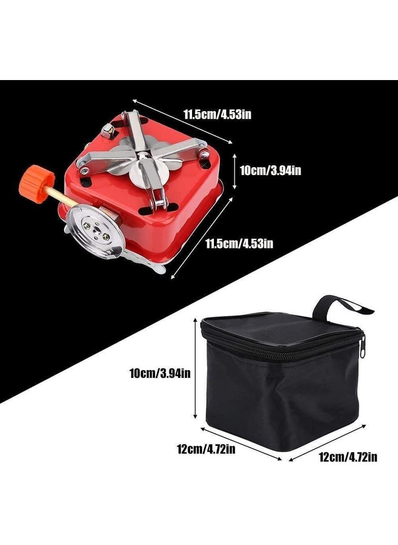 DPCR Portable Travelling Mini Camping Gas Stove Stainless Steel Foldable Gas Burner for Cooking during Outdoor Activities like Camping Hiking Travelling Tour Biking 2800W InBuilt Lighter