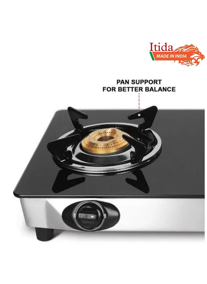 Itida Gas Stove Pan Support Round Shape Size 15x15x5cm Black Colour MaterialIron Pack of 3 Units
