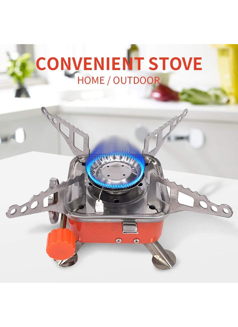 Supreme Mall Label Mini Camping Stove Portable Mini Outdoor Folding Metal Camping Gas Stove Picnic Cookware Cooking Tool for Camping Outdoor Hiking