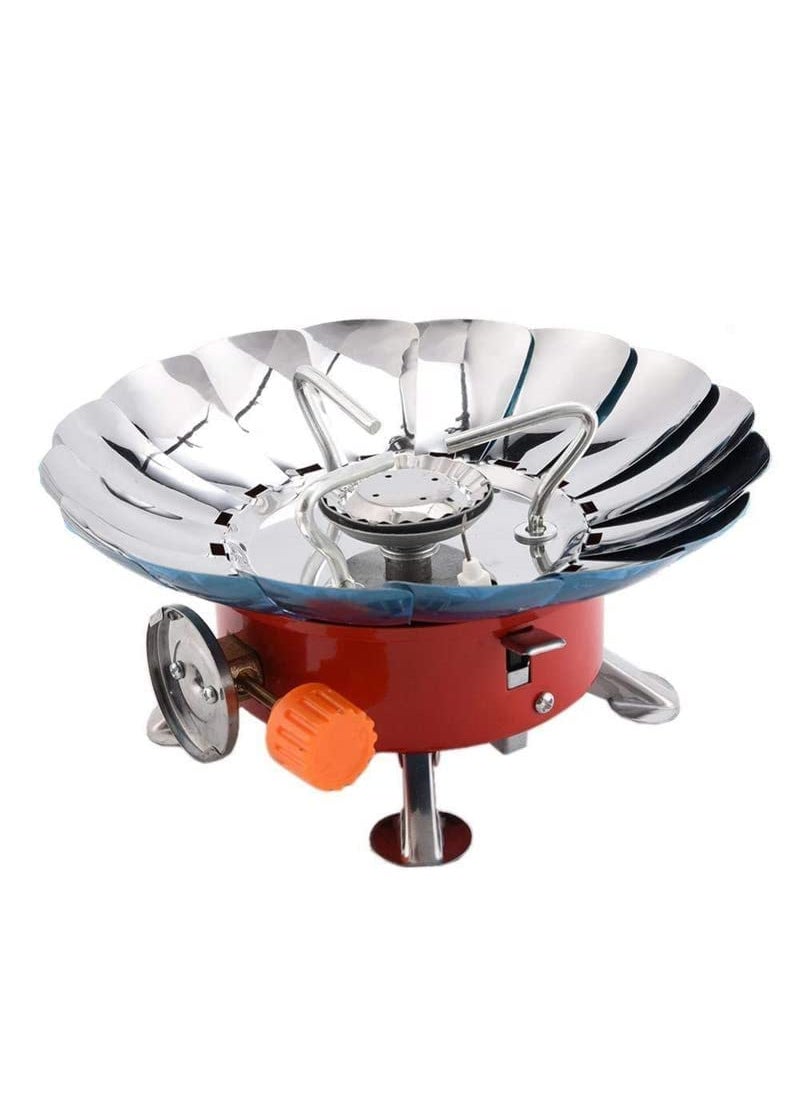 Navaliya Portable Ultralight Camping Stove Portable Mini Outdoor Folding Metal Camping Gas Stove Windproof Furnace Burner Backpacking Hiking Electronic Ignition 2800W Round