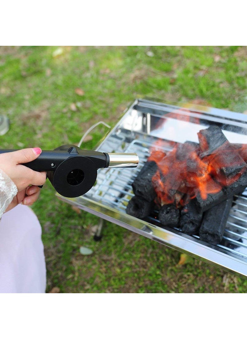 saleshop365 OUTDOOR COOKING PORTABLE HAND CRANK POWERED BARBECUE BBQ FAN AIR BLOWER FAN FOR CHARCOAL GRILL BBQ CAMPFIRE FIREPLACE