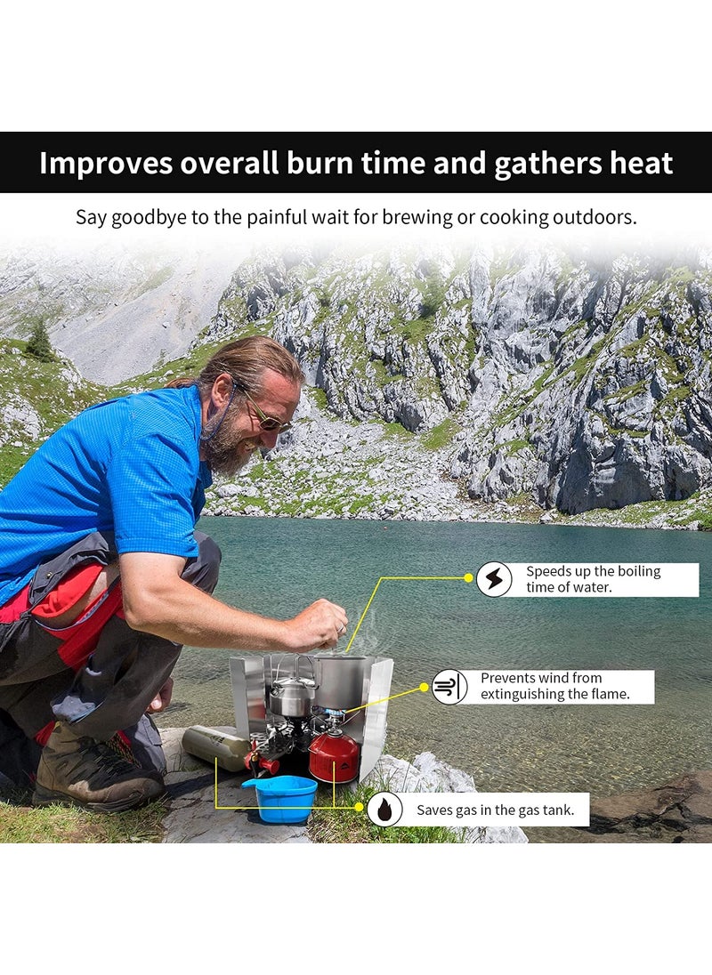 NEAR STOP 10 Plates Foldable Outdoor Camping Cooker Wind Screen Gas Stove Windshield
